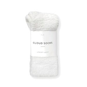 T+M Cloud Socks Ultra Soft Luxe Knit Womens White Cozy Comfy Minimalist Warm NWT